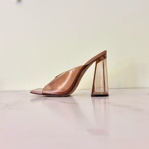 Zara Brown Transparent Heeled Mules